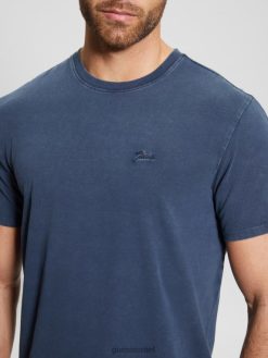 GUESS גברים אלי שטוף טי F8RV4163 לבוש מולטי כחול מושחר