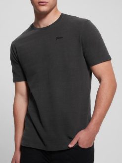 GUESS גברים טי אקו וינסנט ג'רסי עם צווארון F8RV4030 לבוש מולטי שחור ג'ט