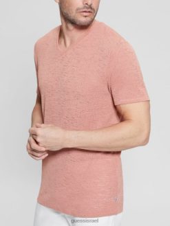 GUESS גברים טי גזה F8RV4021 לבוש ורד סאטן