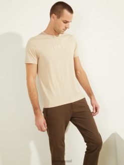 GUESS גברים טי לוגו רקום F8RV4054 לבוש נווד