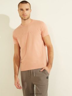 GUESS גברים טי לוגו רקום F8RV4121 לבוש ורד סאטן