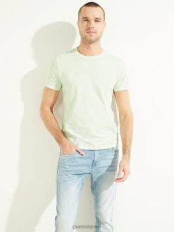 GUESS גברים טי לוגו רקום F8RV4131 לבוש מנטה אוקיינוס