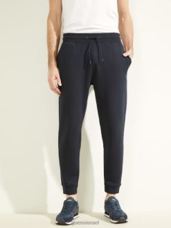 GUESS גברים מכנסי לוגו אקולוגי של אלדווין F8RV4170 לבוש ימית עמוקה