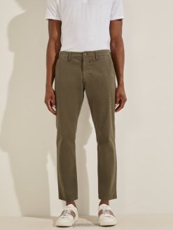 GUESS גברים מכנסי סקיני של מירון אריג F8RV4152 לבוש בוקר זית