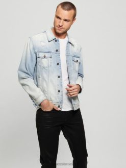 GUESS גברים מעיל דילון אקולוגי F8RV3947 לבוש כביסה קלה