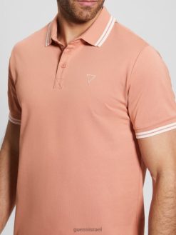 GUESS גברים ספורט פיקה פולו F8RV4140 לבוש סאטן ורד מולטי