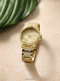 GUESS גברים שעון רב תכליתי F8RV3553 אבזר זהב