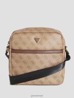 GUESS גברים vezzola סמארט רוכסן מרובע crossbody F8RV3244 אבזר בָּמבּוּק