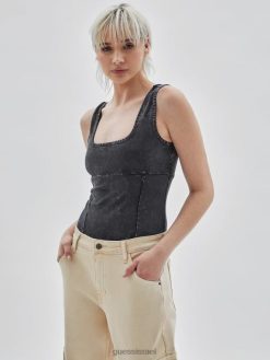 GUESS לִשְׁנֵי הַמִינִים בגד גוף מקורי F8RV1188 לבוש מולטי שחור ג'ט