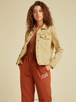 GUESS לִשְׁנֵי הַמִינִים ז'קט ג'ינס צבוע מקוריים F8RV1850 לבוש ללכת לשטוף שיזוף וינטג'