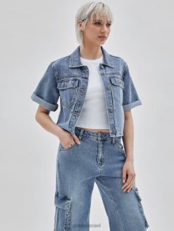 GUESS לִשְׁנֵי הַמִינִים חולצת פועלים ג'ינס מקוריים F8RV1371 לבוש לך לשטוף בינוני