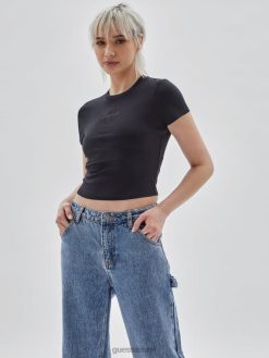 GUESS לִשְׁנֵי הַמִינִים טי בייבי לוגו המקורי F8RV1290 לבוש שָׁחוֹר