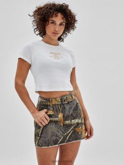 GUESS לִשְׁנֵי הַמִינִים טי לוגו מקוריים F8RV1376 לבוש לבן טהור