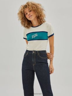 GUESS לִשְׁנֵי הַמִינִים טי רינגר מקוריים לתינוק F8RV1244 לבוש יונה לבן