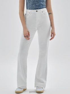 GUESS לִשְׁנֵי הַמִינִים מכנסי ג'ינס של ערכת מקוריים F8RV171 לבוש ללכת מיושן לשטוף לבן