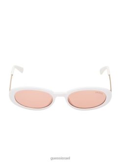 GUESS לִשְׁנֵי הַמִינִים משקפי שמש אובליות מקוריות F8RV3745 אבזר לבן