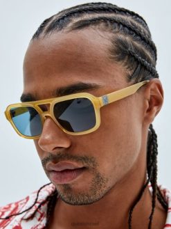 GUESS לִשְׁנֵי הַמִינִים משקפי שמש טייסים מקוריים F8RV3746 אבזר בז'/חום מבריק