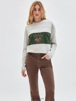 GUESS לִשְׁנֵי הַמִינִים סוודר צווארון צבי מקורי F8RV1270 לבוש אברש אפור מפולפל