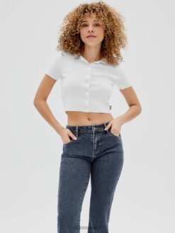 GUESS לִשְׁנֵי הַמִינִים פולו סוודר מקורי F8RV1353 לבוש לבן טהור