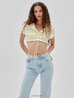 GUESS לִשְׁנֵי הַמִינִים originals x j balvin פסים עליון F8RV1349 לבוש כתמי שמש צהובים רב