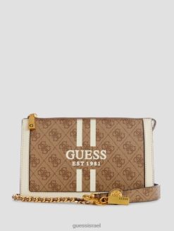 GUESS נשים abey quattro g multi-compartiment crossbody F8RV2836 תיקים לוגו לאטה
