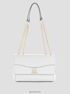 GUESS נשים Crossbody עם גג נפתח של nell croc F8RV2812 תיקים מולטי לבן