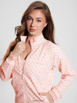 GUESS נשים אקו אגי עם רוכסן מלא F8RV1740 לבוש אולוגרמה ורודה