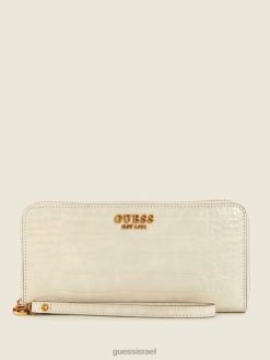 GUESS נשים ארנק דפנה גדול עם רוכסן F8RV3157 תיקים חום/חום מצרי