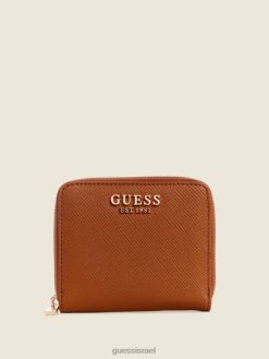 GUESS נשים ארנק דפנה קטן עם רוכסן F8RV3154 תיקים קוניאק בהיר