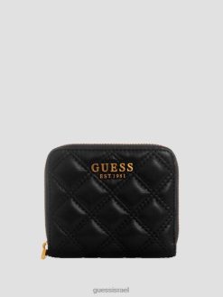 GUESS נשים ארנק קטן במיוחד עם רוכסן F8RV3138 תיקים הדפס פרחוני שחור