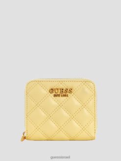 GUESS נשים ארנק קטן במיוחד עם רוכסן F8RV3142 תיקים צהוב