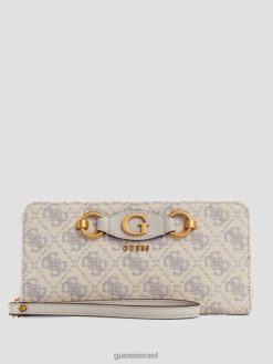 GUESS נשים ארנק izzy גדול עם רוכסן F8RV3136 תיקים לוגו של יונה