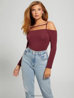 GUESS נשים בגד גוף רתום ל-eco malaya F8RV1557 לבוש יין מיסטי