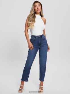GUESS נשים ג'ינס אינדיגו כהה אקולוגי F8RV40 לבוש קרקעות rt