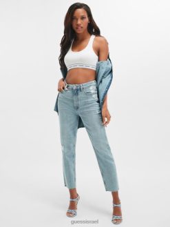 GUESS נשים ג'ינס אקולוגי של אמא F8RV56 לבוש כחול אבן ירח