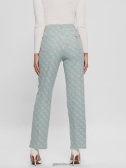 GUESS נשים ג'ינס בהדפס melrose quattro g F8RV283 לבוש ירוק מעורפל