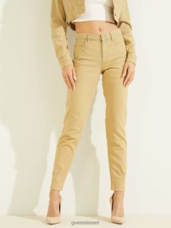 GUESS נשים ג'ינס גיאו סקיני צבוע משנת 1981 F8RV257 לבוש צבע קוביית צהוב