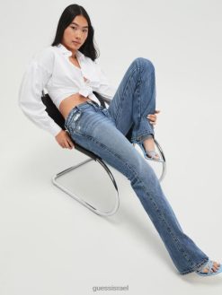 GUESS נשים ג'ינס ישר אקולוגי סקסי F8RV45 לבוש תנודות כחולות