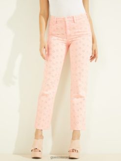 GUESS נשים ג'ינס ישר משנת 1981 F8RV249 לבוש אפרסק פלורידה