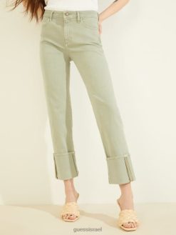 GUESS נשים ג'ינס ישר עם חפתים משנת 1981 F8RV275 לבוש מאצ'ה קלה מולטי