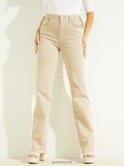 GUESS נשים ג'ינס ישר עם פירוט שרשרת משנות ה-80 F8RV217 לבוש אבן ירח