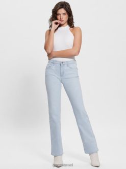 GUESS נשים ג'ינס סטרייט סקסי F8RV17 לבוש כחול בהיר