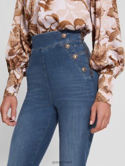 GUESS נשים ג'ינס סקיני גווני אקולוגי F8RV116 לבוש פלומה באמצע