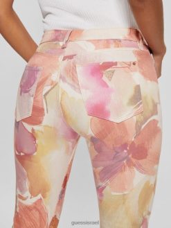 GUESS נשים ג'ינס סקיני פרחוני לילדות F8RV91 לבוש פרח מטרו