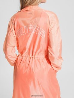 GUESS נשים ז'קט ארוכות אשלין F8RV2510 לבוש שקיעה אינסופית