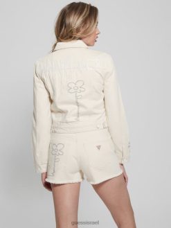 GUESS נשים ז'קט ג'ינס של סטיבי F8RV180 לבוש גוון (צהוב)