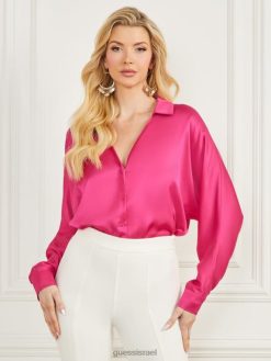 GUESS נשים חולצת טיפאני F8RV1085 לבוש f400