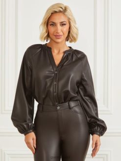 GUESS נשים חולצת פוקסטון F8RV1456 לבוש צלי כהה