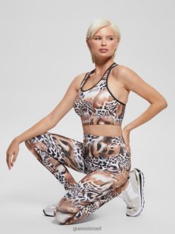 GUESS נשים חותלות אקולוגיות של אדריאנה חיות F8RV2434 לבוש הדפס נמר נוזלי