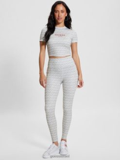 GUESS נשים חותלות אקטיביות מסוג g-cube F8RV2062 לבוש פס g-cube קטן אפור